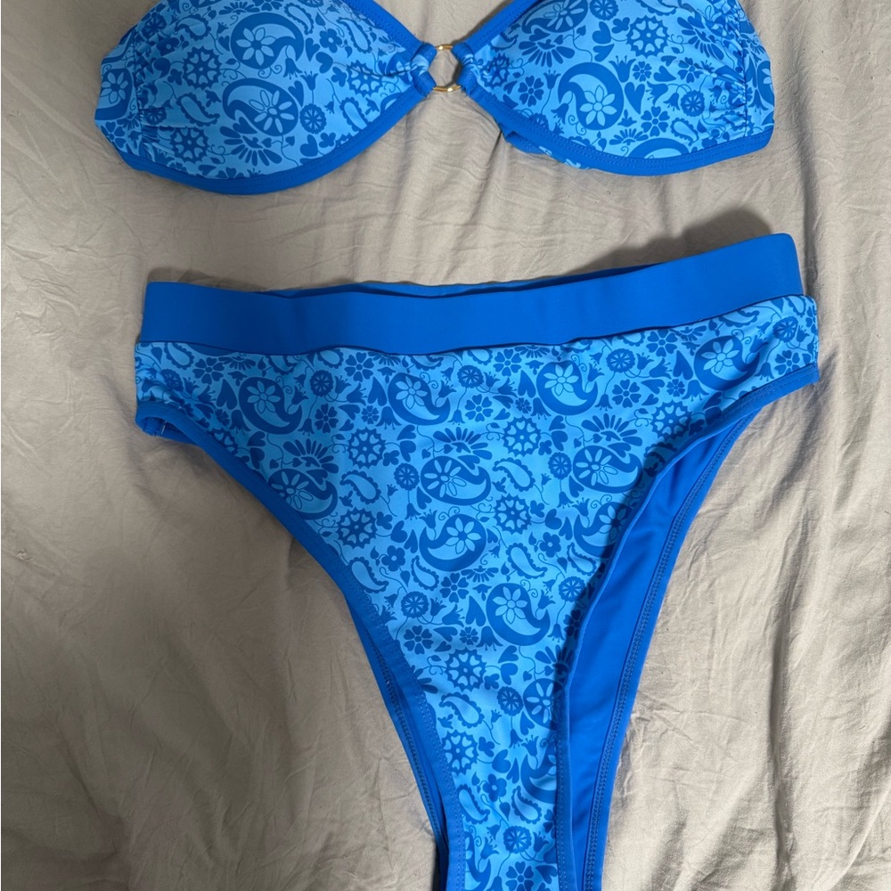 Blue Floral Bikini Set
